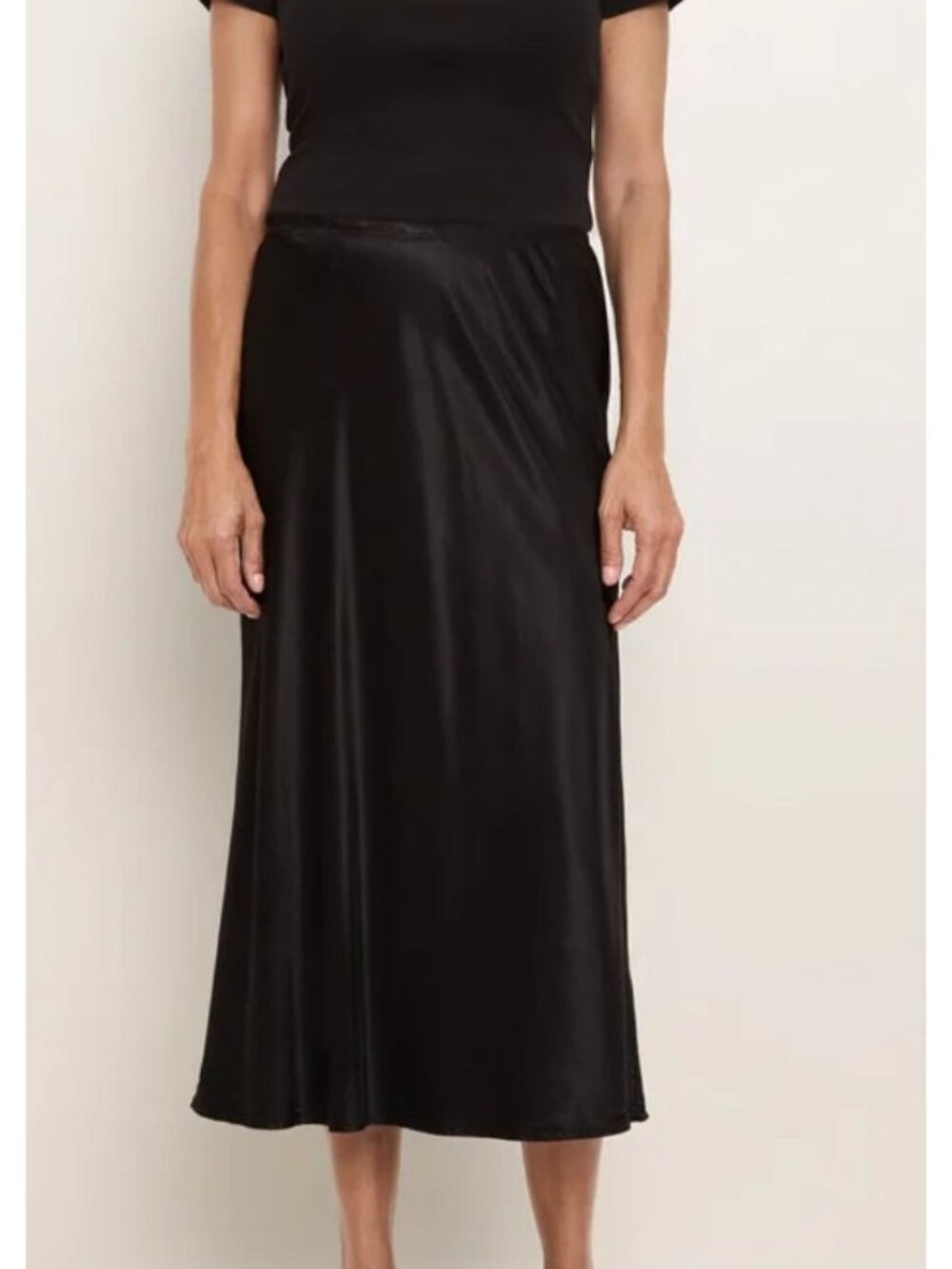 Michael Stars Leila Bias Midi Skirt Black Medium